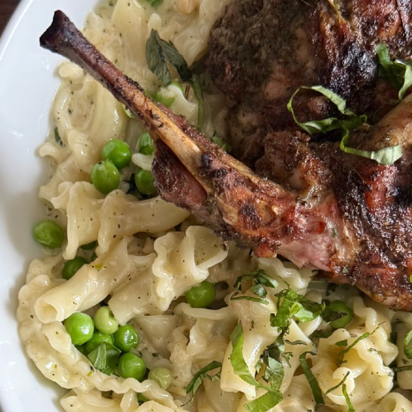 Charred Rabbit & Summer Pea Campanelle