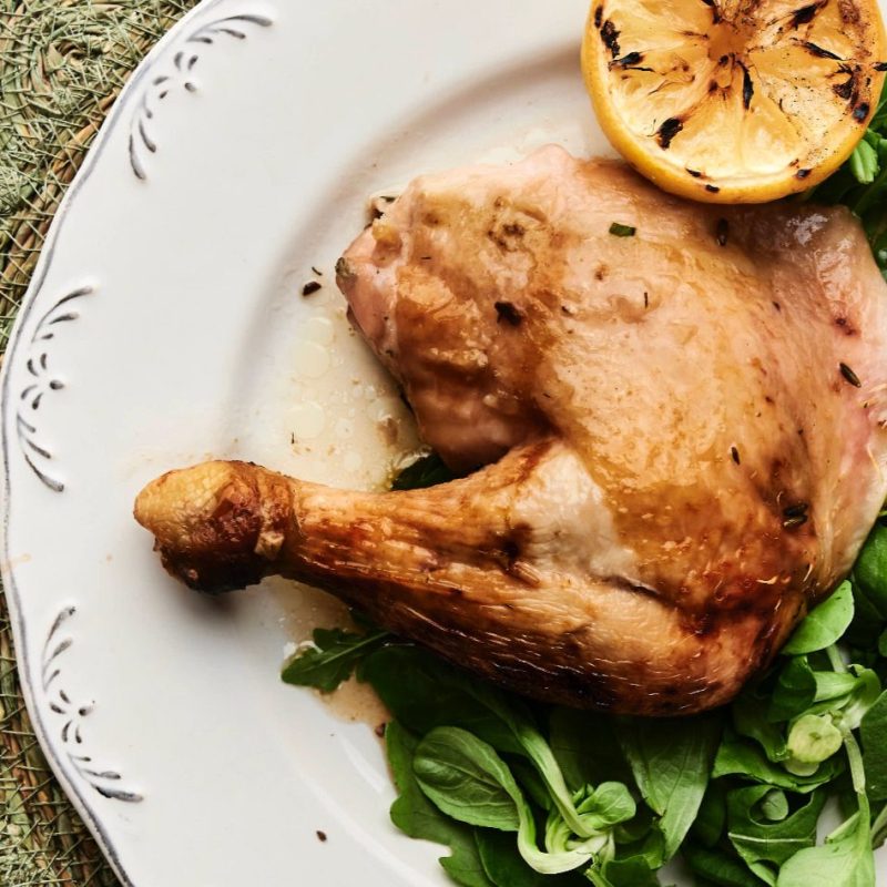 Honey Lavender Roasted Chicken with Citrus Herb Butter 